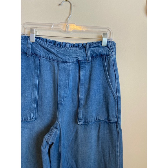 Wearables Women's Denim Wide Leg Pants Elastic Waist Size Medium - Picture 2 of 7
